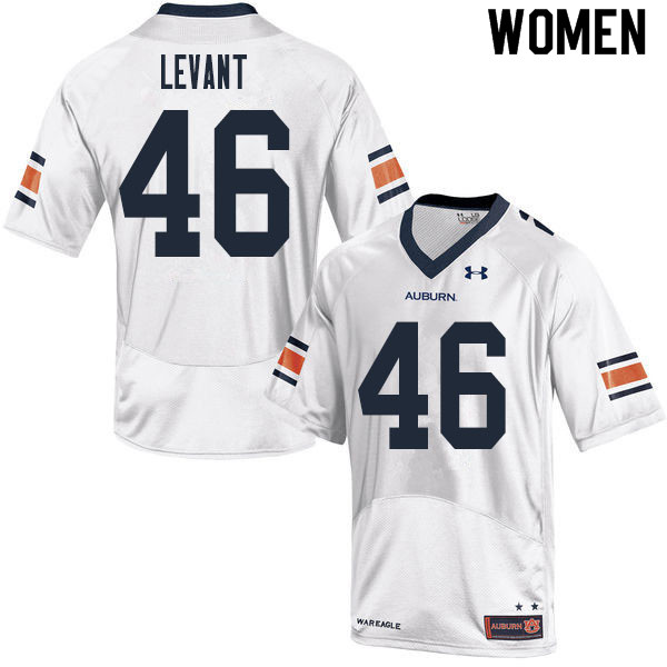 Women #46 Jake Levant Auburn Tigers College Football Jerseys Sale-White - Click Image to Close
